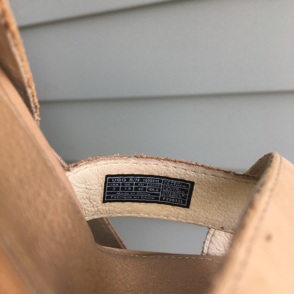 UGG Nubuck Leather ARIAH Wedge in Fawn 9 - Picture 5 of 7